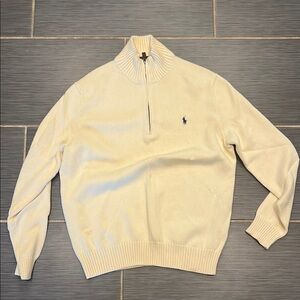Polo by Ralph Lauren Cream Zip Up Sweater Classic Knit